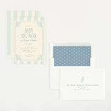 "French Frame" - Baby Shower Invitations in Powder by Robert and Stella - Assembled