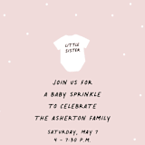 "Little Sibling" - Baby Shower Invitations in Cotton Candy by Lea Delaveris - Detail