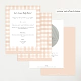 "Gingham" - Baby Shower Invitations in Shortbread by Sarah Knight - Back of Card Options