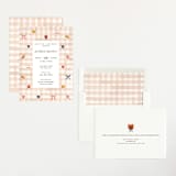 "Gingham" - Baby Shower Invitations in Shortbread by Sarah Knight - Assembled