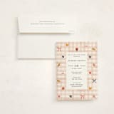 "Gingham" - Baby Shower Invitations in Shortbread by Sarah Knight - With Envelope