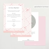 "Doodle Bow Frame" - Baby Shower Invitations in Petal by Jackie Crawford - Back of Card Options