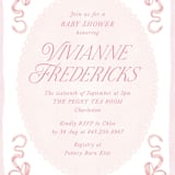 "Doodle Bow Frame" - Baby Shower Invitations in Petal by Jackie Crawford - Detail
