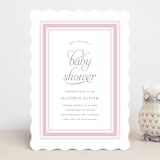 "Border Ribbon" - Baby Shower Invitations in Rosy Cheeks by Carolyn MacLaren - Front