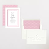 "Border Ribbon" - Baby Shower Invitations in Rosy Cheeks by Carolyn MacLaren - Assembled