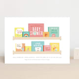 "Modern Book Shelf" - Baby Shower Invitations in Brights by Itsy Belle Studio - Front