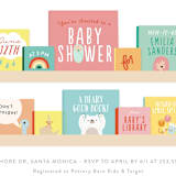 "Modern Book Shelf" - Baby Shower Invitations in Brights by Itsy Belle Studio - Detail