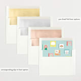 "Modern Book Shelf" - Baby Shower Invitations in Brights by Itsy Belle Studio - Envelope Liner Options