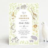 "Savannah animals" - Baby Shower Invitations in Sage by Jennifer Wick - Front