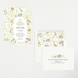 "Savannah animals" - Baby Shower Invitations in Sage by Jennifer Wick - Assembled