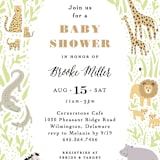 "Savannah animals" - Baby Shower Invitations in Sage by Jennifer Wick - Detail