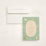"Garden animals" - Baby Shower Invitations in Mint by Jennifer Wick - With Envelope