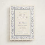 "Bloomy Baby" - Baby Shower Invitations in Cobalt by Ana Sharpe - Front