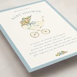 "Pram" - Baby Shower Invitations in Sky by Sarah Knight - Detail