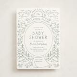 "The Adventure Begins" - Baby Shower Invitations in Sage by Kiersten Garner - Front
