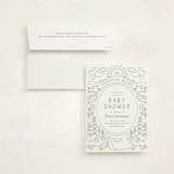 "The Adventure Begins" - Baby Shower Invitations in Sage by Kiersten Garner - With Envelope