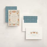 "Pumpkins + Bows" - Baby Shower Invitations in Cornflower by Laura Hankins - Assembled