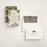 "Jungle Animals" - Baby Shower Invitations in Moss by Joanna Griffin - Assembled