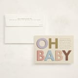 "block letters" - Baby Shower Invitations in Muted by Ellen Schlegelmilch - With Envelope