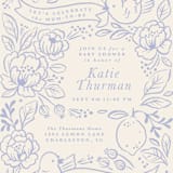 "Love Birds" - Baby Shower Invitations in Porcelain by Rebecca Smith - Detail