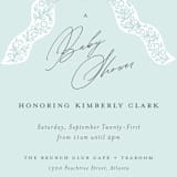 "Dainty" - Baby Shower Invitations in Tiffany Blue by Paper Raven Co. - Detail