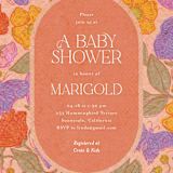 "Vintage Garden" - Baby Shower Invitations in Peach by Simona Camp - Detail