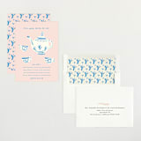 "China Tea Set" - Baby Shower Invitations in Blush by Ani Somi - Assembled