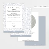 "Wild Roses" - Baby Shower Invitations in Powder Blue by Kristen Smith - Back of Card Options