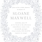 "Wild Roses" - Baby Shower Invitations in Powder Blue by Kristen Smith - Detail