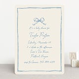 "ribbon bow drawing" - Baby Shower Invitations in Dusty Blue by Cass Loh - Front
