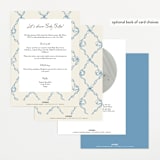 "ribbon bow drawing" - Baby Shower Invitations in Dusty Blue by Cass Loh - Back of Card Options