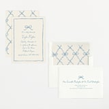"ribbon bow drawing" - Baby Shower Invitations in Dusty Blue by Cass Loh - Assembled