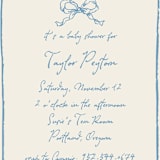 "ribbon bow drawing" - Baby Shower Invitations in Dusty Blue by Cass Loh - Detail