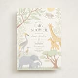"Lovely jungle" - Baby Shower Invitations in Sage by Sabrin Deirani - Front