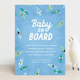 "Baby on Board" - Baby Shower Invitations in Aqua by Jessie Steury - Front