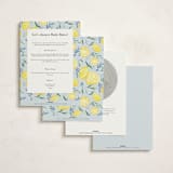 "Lemons" - Baby Shower Invitations in Pale Blue by Megan Cash - Back of Card Options