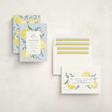 "Lemons" - Baby Shower Invitations in Pale Blue by Megan Cash - Assembled
