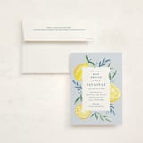 "Lemons" - Baby Shower Invitations in Pale Blue by Megan Cash - With Envelope