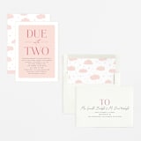 "Due With Two" - Baby Shower Invitations in Carnation by Erica Krystek - Assembled