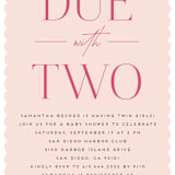 "Due With Two" - Baby Shower Invitations in Carnation by Erica Krystek - Detail