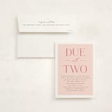 "Due With Two" - Baby Shower Invitations in Carnation by Erica Krystek - With Envelope