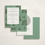 "Winter Cabin" - Baby Shower Invitations in Pine by Jen Ramsey - Back of Card Options