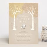 "Little owlet" - Baby Shower Invitations in Almond by Jennifer Wick - Front