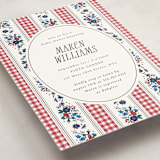 "Pattern Mix" - Baby Shower Invitations in Tomato by Emily Sabol Goss - Detail