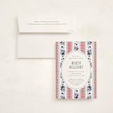 "Pattern Mix" - Baby Shower Invitations in Tomato by Emily Sabol Goss - With Envelope