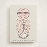 "Antique Rattle" - Baby Shower Invitations in Rose by Gwen Bedat - Front