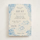 "Sweet Swan" - Baby Shower Invitations in Bluebell by Pati Cascino - Front
