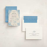 "Sweet Swan" - Baby Shower Invitations in Bluebell by Pati Cascino - Assembled