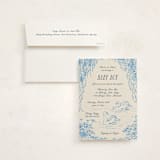 "Sweet Swan" - Baby Shower Invitations in Bluebell by Pati Cascino - With Envelope