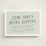 "Bring diapers" - Baby Shower Invitations in Mint by Lea Delaveris - Front